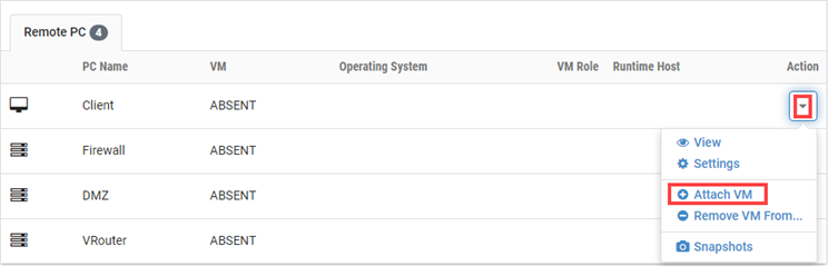 Remote PC Attach VM